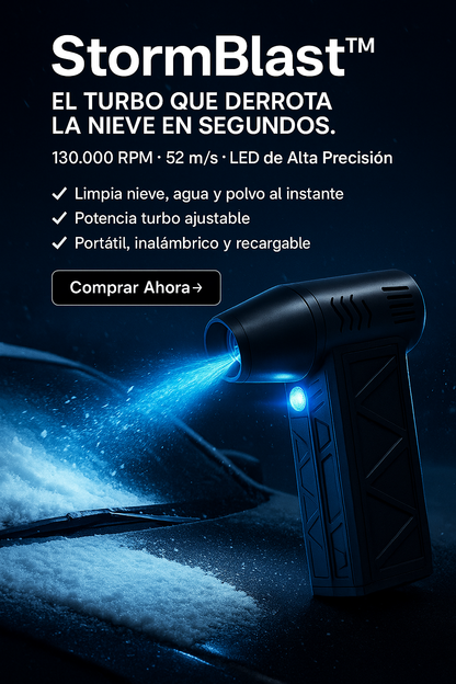 StormBlast™ — El Soplador Turbo LED Para Coche, Hogar y Nieve en Segundos.