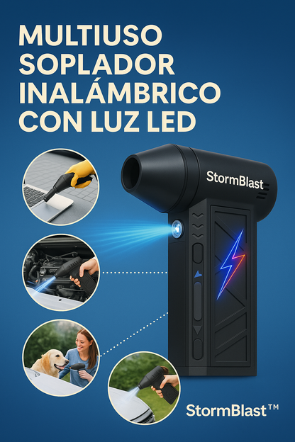 StormBlast™ — El Soplador Turbo LED Para Coche, Hogar y Nieve en Segundos.