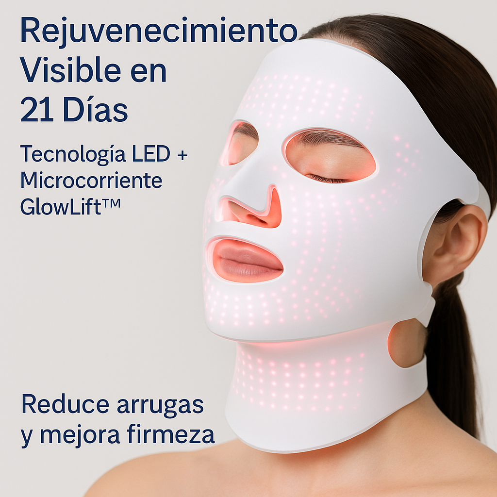 GlowLift™ – Máscara LED Facial & Cervical de Rejuvenecimiento Profundo