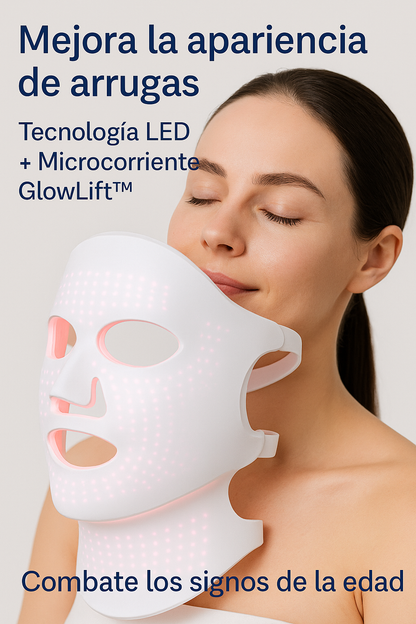 GlowLift™ – Máscara LED Facial & Cervical de Rejuvenecimiento Profundo