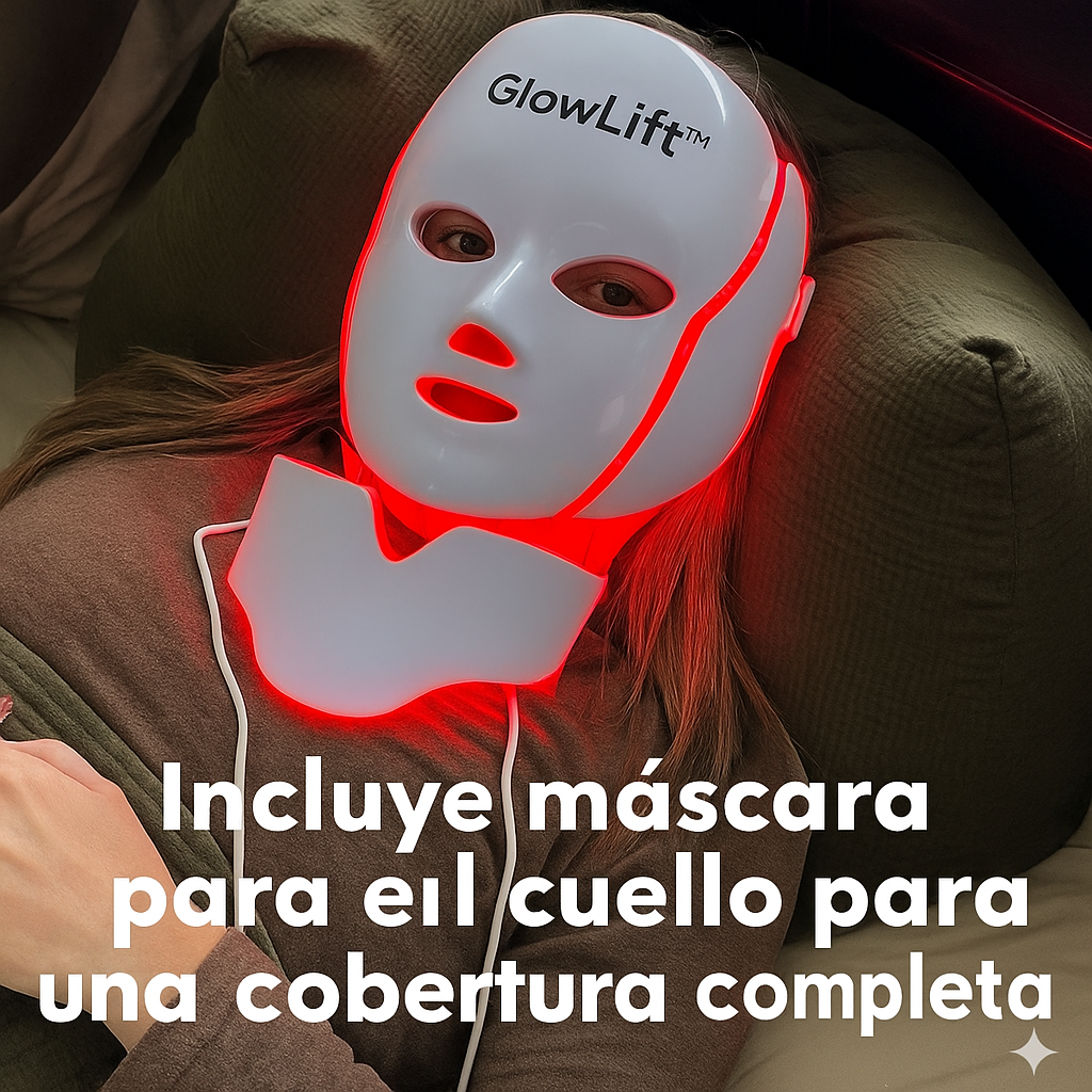 GlowLift™ – Máscara LED Facial & Cervical de Rejuvenecimiento Profundo