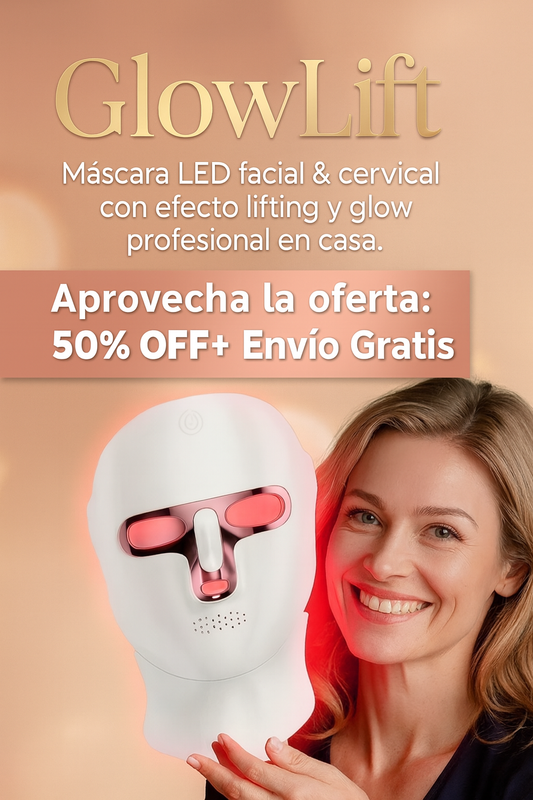GlowLift™ – Máscara LED Facial & Cervical de Rejuvenecimiento Profundo