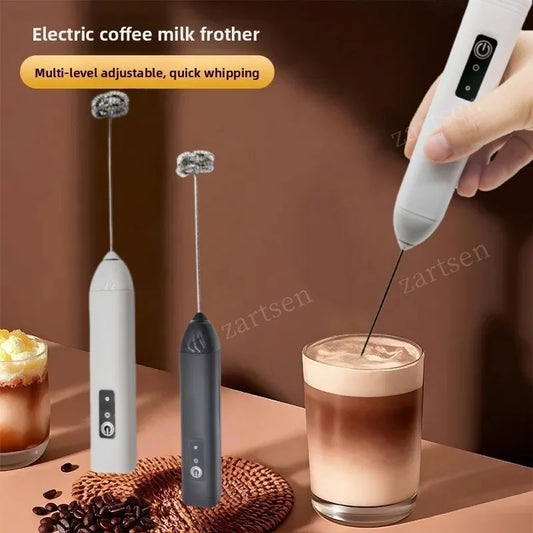 Espuma de leite sem fio elétrica tipo-c liquidificador portátil de aço inoxidável mini cafeteira batedor misturador para café cappuccino creme